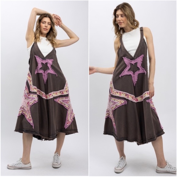 New • Bluevelvet Floral Print Star Patch Loose Dress Host Pick! - Picture 4 of 10